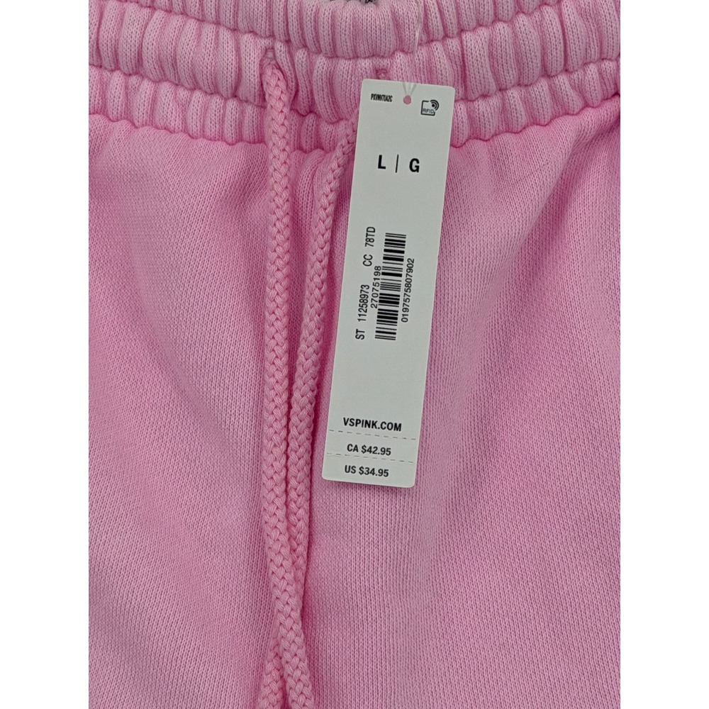 Victoria's Secret PINK Ivy Fleece Classic Shorts Pink Embroidered Logo Large NWT - Picture 5 of 8